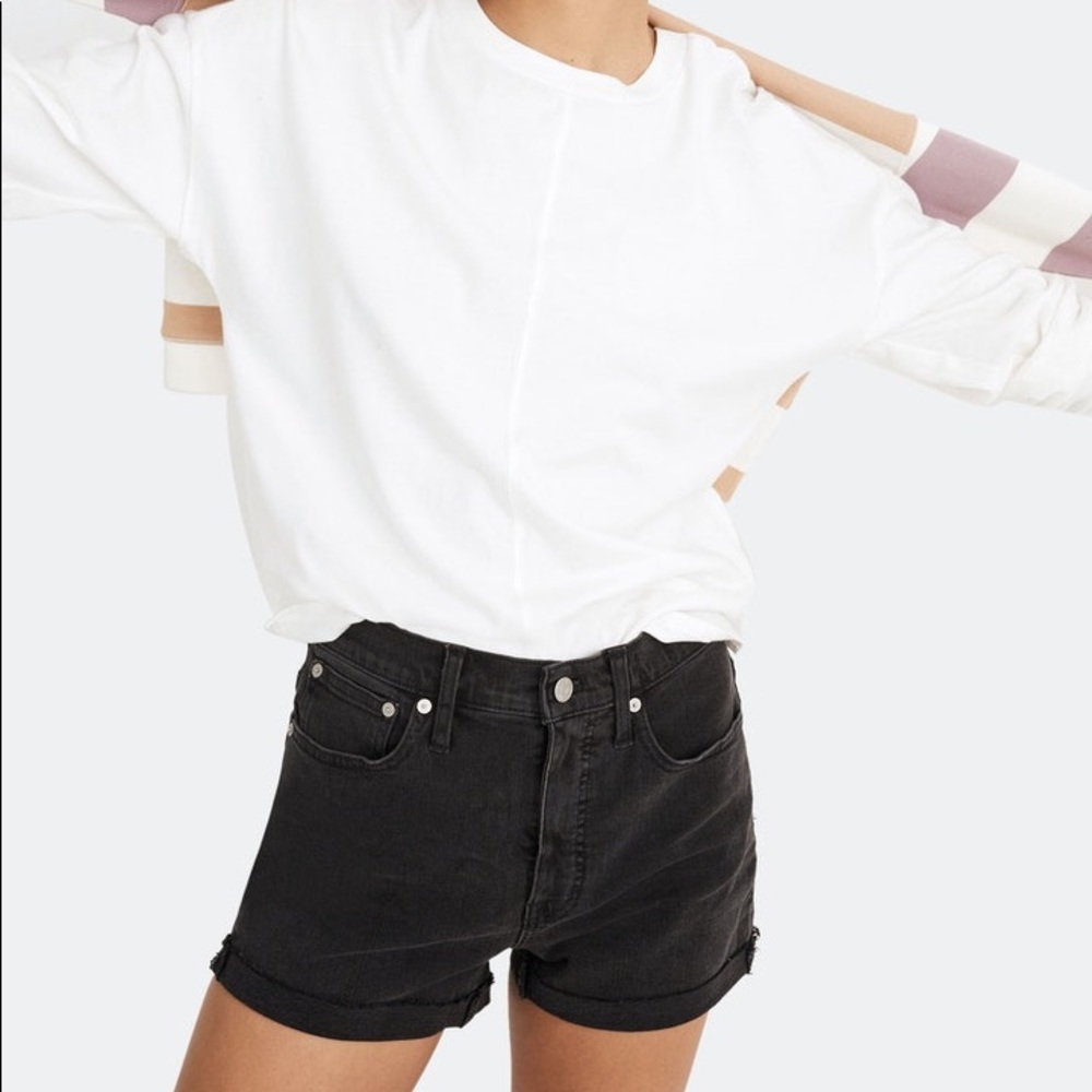 Madewell High-Rise Denim Shorts in Black